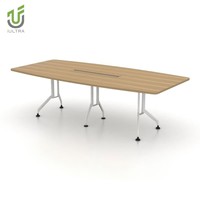 Table de conférence rectangulaire moderne IULTRA pour 8 personnes, en MDF, mobilier de bureau pour usage commercial et bureau à domicile