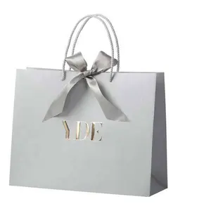 OEM manufacturer Luxury Matte Colored Euro Tote Paper gift bag white custom printed paper shopping