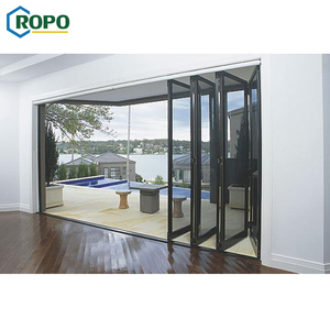 10 ans de garantie <span class=keywords><strong>en</strong></span> gros extérieur Patio noir cadre <span class=keywords><strong>en</strong></span> aluminium pile de verre <span class=keywords><strong>porte</strong></span> pliante <span class=keywords><strong>en</strong></span> Chine - Product Image 3