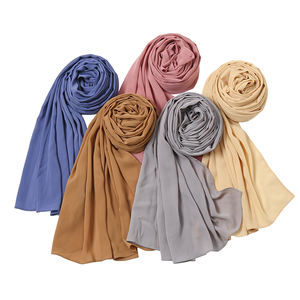 Sciarpa stropicciata da donna musulmana di nuovo stile <span class=keywords><strong>scialle</strong></span> in Chiffon <span class=keywords><strong>estivo</strong></span> di moda Hijab antirughe di colore solido - Product Image 2