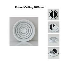 Diffuseur d'air rond en alliage d'aluminium pour système de climatisation HVAC, pour hôpitaux et écoles, anti-corrosion, design moderne