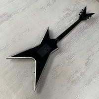 Was.Bu.n Brand Black Electric Guitar Mahogany Body Rosewood Fretboard HH Pickup Gray Binding Blank Inlay Black Bridge Tremolo