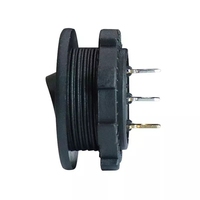 Interrupteur à bascule rond 12V-24v DC avec support SPST marche/arrêt 3 broches 2 positions avec LED