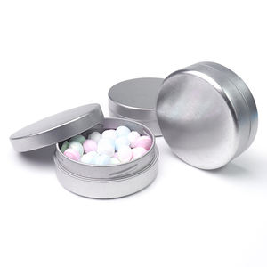 Kotak kaleng kustom Multi guna, wadah logam bulat wadah timah kosmetik dengan tutup sekrup untuk cokelat Spic Salve Candy - Product Image 1