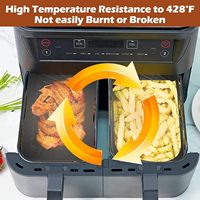 Revêtements en silicone pour friteuse à air rectangulaires, accessoires de panier en silicone pour friteuse à air Ninja Foodi Dual DZ201/DZ401 8-10QT