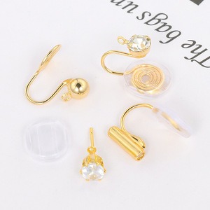 Convertisseur de boucles d'oreilles à clipser en forme de boule, en alliage de zinc, clips d'oreille en forme de U pour femmes, pour oreilles non percées, accessoire de bijoux DIY - Product Image 4