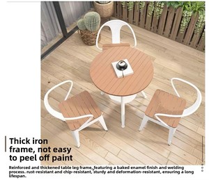 Muebles de Comedor para Exteriores Fáciles de Limpiar, Silla con Brazos para Todo Clima, Mesa y Sillas Cuadradas para Reuniones Familiares en el Patio - Product Image 3