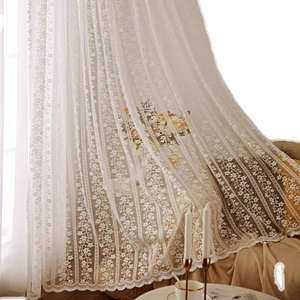Design Wedding Jacquard Living Room Floral Lightweight <strong>Spot</strong> Elegant Bedding Sheer Curtain <strong>Fabric</strong> White - Product Image 4