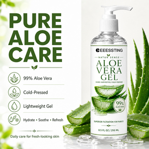Gel d'aloe vera biologique pour le corps, marque privée, soin quotidien, texture rafraîchissante et apaisante, sans parabène, pour estomper les taches sombres. - Product Image 4