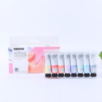 Ensemble de peinture acrylique pastel Art Rangers 22 ml, 8 couleurs, qualité professionnelle pour artistes, peinture acrylique couleur macaron pour peinture sur toile