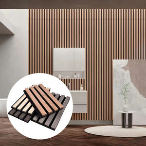Panneaux acoustiques modernes en lattes de bois haute densité, design é<span class=keywords><strong>l</strong></span>égant pour <span class=keywords><strong>l</strong></span>'insonorisation des hôtels et entrepôts, étanches, conception 3D - Product Image 5
