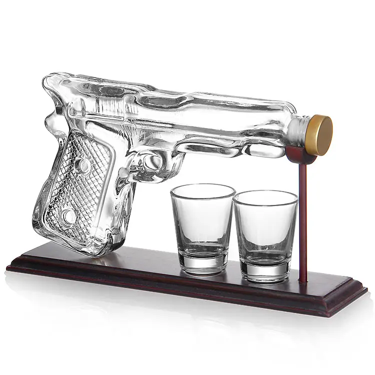 Funny Military Present Cool Dispenser Whiskey Pistol Gun Decanter Set Birthday Home Bar Gifts for Men Dad Fathers Day