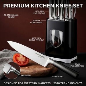 <b>Set</b> Coltelli Chef Professional High Grade Stainless Steel Cooking Chef <b>Knife</b> <b>Set</b> Luxury Kitchen <b>Knife</b> <b>Set</b> with Block - Product Image 1