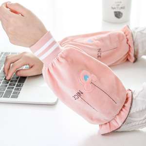 Women's Cartoon Oversleeves Pink Anti-Stain Long Sleeve For Daily Use - Product Image 1