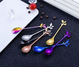 Stainless Steel Flower Spoon Coffee Spoon Leaf Spoon