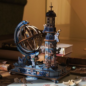 Boîte à musique <span class=keywords><strong>Globe</strong></span>, plus de 200 pièces, <span class=keywords><strong>puzzle</strong></span> en bois <span class=keywords><strong>3D</strong></span>, modèle musical rotatif, kit de bricolage, cadeau pour adultes de 14 ans et plus - Product Image 3