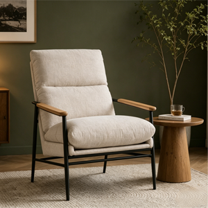 CARLFORD Rembourrage en tissu confort de luxe avec mains courantes en bois <span class=keywords><strong>Fauteuil</strong></span> pour salon chambre appartement - Product Image 2