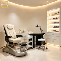 Bureau de technicien des ongles de style professionnel avec grand rangement, station de manucure pour salon professionnel de nail art et d'extensions de cils