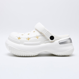 Women's Summer Thick-Soled Crocs White EVA Breathable Non-Slip <b>Clogs</b> With Star Design For Outdoor Wear - Product Image 5