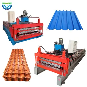 Small Concrete Roof Tile Stone Coated Manual Glazed Roofing Sheet Making Roll Forming Machinery