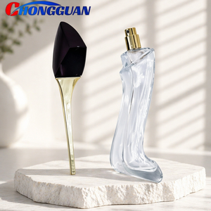 Botella de <span class=keywords><strong>Perfume</strong></span> de Vidrio Recargable de Lujo, Rectangular, de 80 ml, con Diseño de Tacón Alto de 1 cm de Grosor, Pulverizador de Niebla Fina, Tapa Negra, Envase Cosmético - Product Image 5