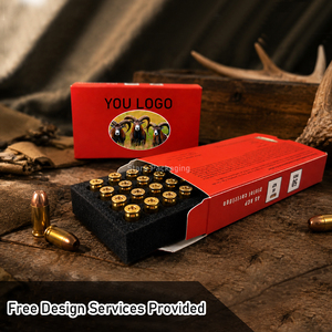 Boîte de munitions en carton personnalisée de haute qualité, imprimée, pour calibres 9 mm, .223, .222, .300, emballage en papier avec estampage - Product Image 3