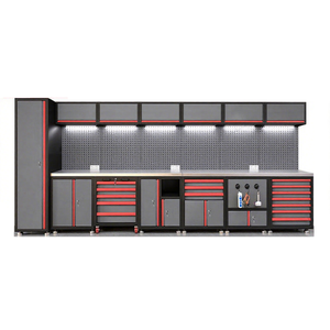 Banc de travail de garage en fer robuste RW, grand modèle, avec armoires à outils amovibles, support OEM/ODM personnalisé, noir, capacité de charge de 500 kg - Product Image 6