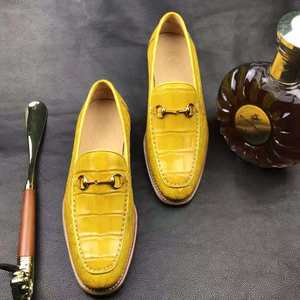 Mocassini da <span class=keywords><strong>Uomo</strong></span> Goodyear di Alta Gamma, <span class=keywords><strong>Scarpe</strong></span> Eleganti in Vera Pelle di Alligatore, Calzature Casual <span class=keywords><strong>Gialle</strong></span> in Pelle di Coccodrillo per <span class=keywords><strong>Uomo</strong></span> - Product Image 5