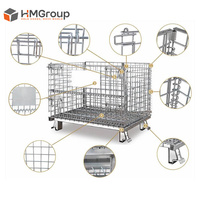 Conteneurs de stockage pliables robustes en acier doux pour entrepôt logistique