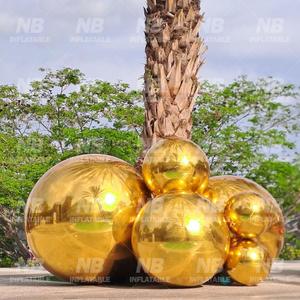 Gold Christmas Ornaments Ball Inflatable Decorations Outdoor Mirror Balls <b>Customized</b> Large Event Decoration Pvc Floating <b>Balloon</b> - Product Image 4