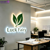 Lettres lumineuses 3D personnalisées en acier inoxydable de qualité supérieure, enseigne rétroéclairée par LED, logo mural pour entreprise, décoration commerciale