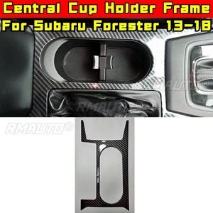 Cadre de porte-gobelet à motif en Fiber de carbone, cadre de porte-gobelet, décoration de la console centrale pour Subaru Forester 2013 – 2018 - Product Image 1