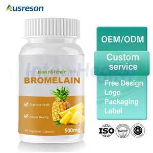 Ausreson Bromélaïne <span class=keywords><strong>Nattokinase</strong></span> Marque Privée Extrait Naturel d'Ananas Enzyme Bromélaïne 5000 2000mg Capsules de Bromélaïne - Product Image 2