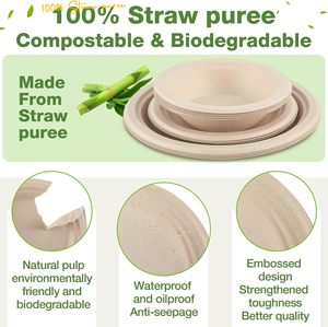 Bols rectangulaires personnalisés en pulpe de bagasse de canne à sucre et papier kraft imprimés pour snacks, emballage alimentaire, salades et soupes - Product Image 3