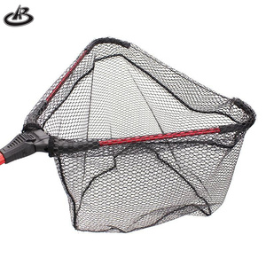 Épuisette de pêche pliable avec poignée télescopique pliable en aluminium maille durable avec revêtement en caoutchouc - Product Image 5