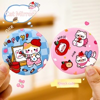 Mini miroir portable à thème chat mignon, design dessin animé, idéal pour les étudiants, pour retouches rapides, petit miroir cosmétique élégant pour chambre et usage commercial
