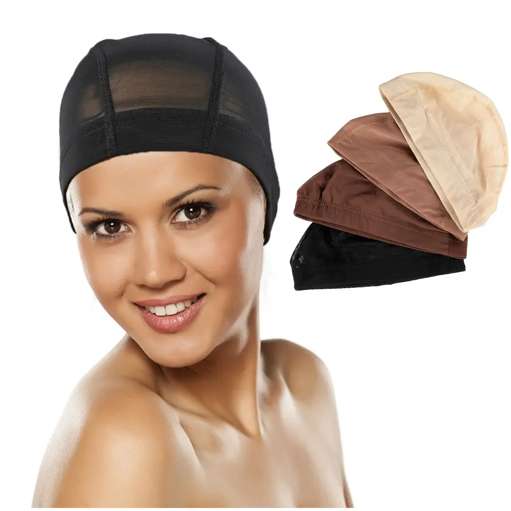 Wholesale Elastic Band Men Wave Cap Mesh Dome Cap For Women Mesh Wig Cap For Making Wig