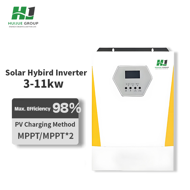 10kw Solar Hybrid off Grid DC AC Inverter Input 3 Phase Output Single Phase Converter 98% Efficiency 110V/220V AC