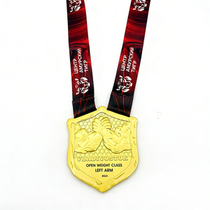 Medaglia d'Oro Personalizzata per Torneo di Braccio di Ferro Tigre d'<span class=keywords><strong>Amur</strong></span>, Fusione in Metallo con Rilievo 3D Vivido, Lavabile, Forma Personalizzata, Placcatura Personalizzata, Premio Sportivo - Product Image 2