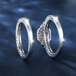 Femme petit arc-en-ciel Zircon pierre bague de fiançailles ensemble breloque couleur argent bijoux de mariage pour les femmes - Product Image 5