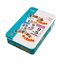Boîte rectangulaire en fer blanc avec impression personnalisée pour cartes à jouer pour enfants Emballage de cartes de jeu de puzzle en étain