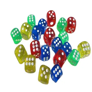 Plastic Acrylic resin D6 pip dot dice 10mm 12mm 14mm 16mm 18mm 20mm 25mm 30mm color audit game dice