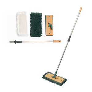 Mopa Plana de Bambú Cleanhome con Rotación de 360 Grados, Palo Telescópico de Acero Inoxidable, Almohadillas de Fibra de Bambú Chenille para Limpieza de Pisos del Hogar - Product Image 3