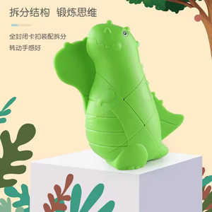 Cubo mágico de plástico de dinosaurio de alta calidad, rotación de 360 grados, rompecabezas de cubo mágico animal T-<span class=keywords><strong>rex</strong></span> de dibujos animados - Product Image 5