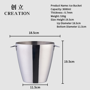 Factory Direct 3l Bacardi Industrial lfgb Restaurant Debout Champagne Seaux à glace en acier inoxydable pour la bière - Product Image 4