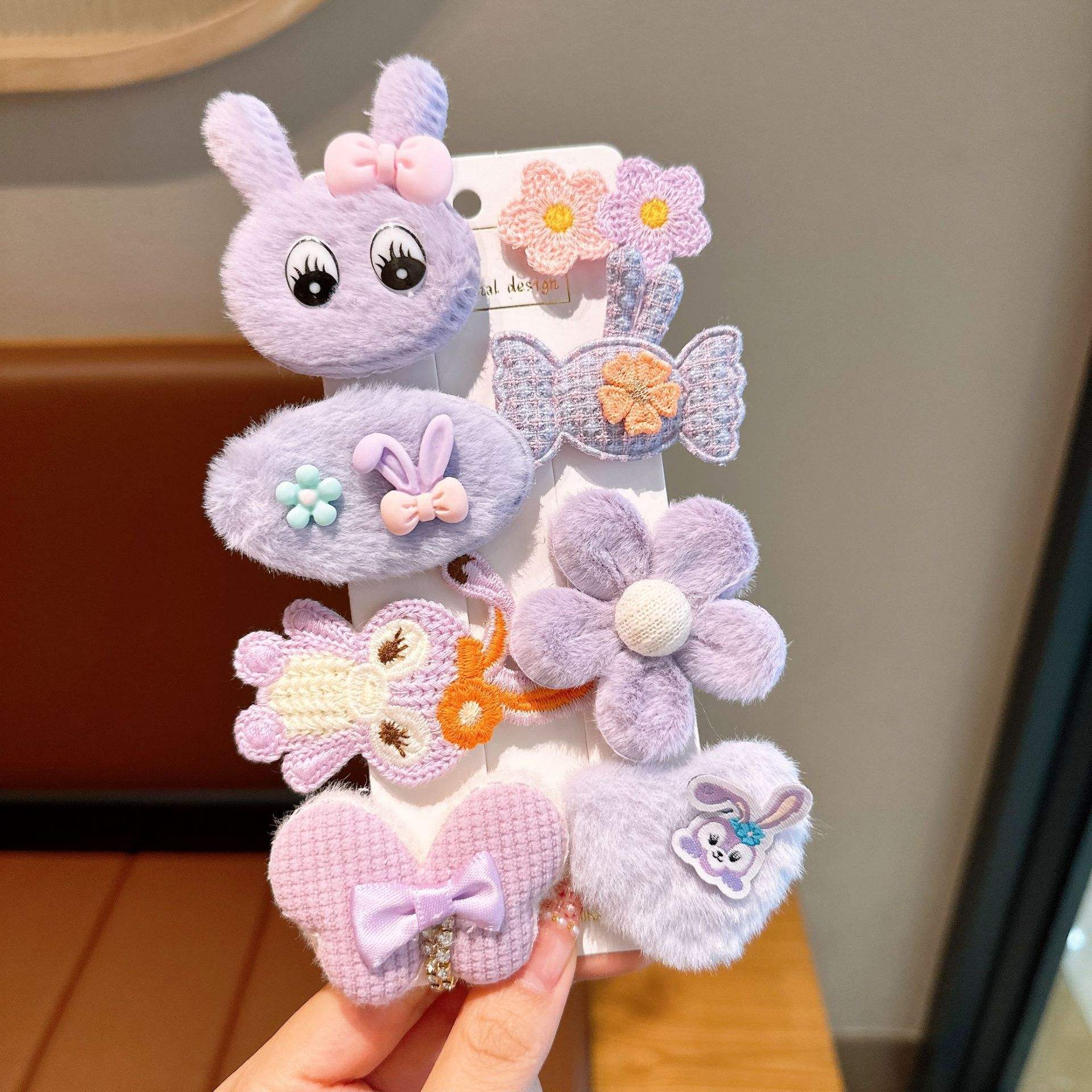 กิ๊บติดผมสีม่วง4ชิ้นชุด8ชิ้น