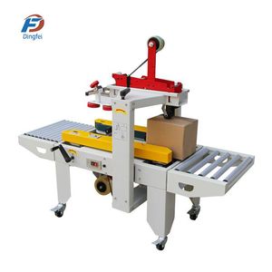 Máquina automática de sellado de cajas de cartón de papel, cinta adhesiva inferior superior, sellador de cajas ajustable pequeño