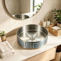 Évier de salle de bain en acier inoxydable, évier de cuisine moderne de luxe, accessoires d'évier de salle de bain en gros pour comptoir