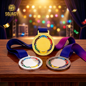 Medalla Metálica Arcoíris en Blanco de Sojagy, Área en Blanco para Grabado de Texto Personalizado, para Actividades Comunitarias <span class=keywords><strong>y</strong></span> Premios de Arte - Product Image 1