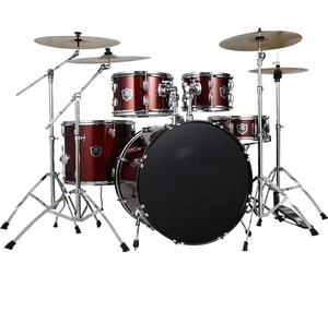 Instrumento de percusión <span class=keywords><strong>profesional</strong></span> de la mejor calidad, juego de <span class=keywords><strong>batería</strong></span> de Jazz para práctica <span class=keywords><strong>infantil</strong></span> con 5 tambores y 4 platillos, Metal de nogal negro - Product Image 3